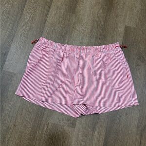No Boundaries Red and White Striped Women Shorts